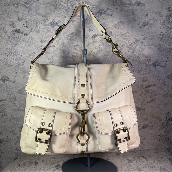 Coach Ivory Cream Brooklyn Large Leather Limited Legacy - Picture 1 of 15